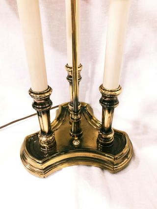 Stiffel Desk Lamp Brass Bouillotte 3 Candle Vintage 3