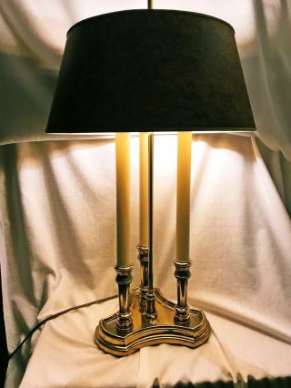 Stiffel Desk Lamp Brass Bouillotte 3 Candle Vintage 4