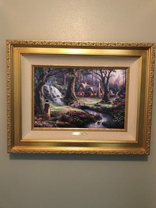 Thomas Kinkade Disney Snow White Discovers The Cottage S/n Numbered And Framed
