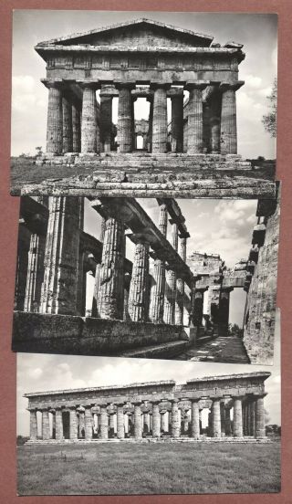 Paestum,  Salerno,  Temple Of Neptune,  3 Rp Cards,  By Alterocca Jk314