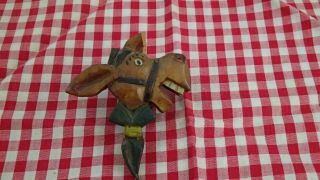 Boy Scout Vintage Hand Carved Wooden Donkey Head Pedro Neckerchief Slide B.  S.  A.