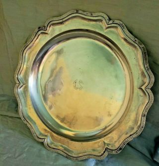 Heavy 15 " Vintage Silver Plated Serving Tray Platter Ms Hallmark