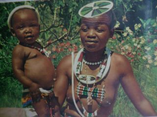 Old Postcard " Zulu Mother And Child "
