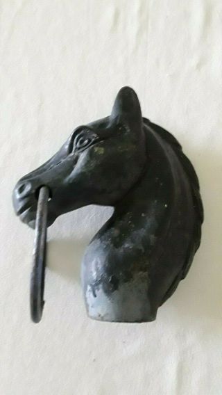 Vintage Cast Iron Hitching Post Horse Head With Ring