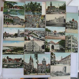 19 Bombay India Postcards Hotel Market Yacht Club Cars Horses Theatre Government