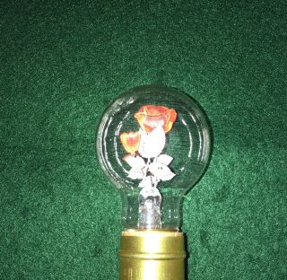 Vintage Aerolux Electric Bulb Rose Flower & Leaves - Orange - 3