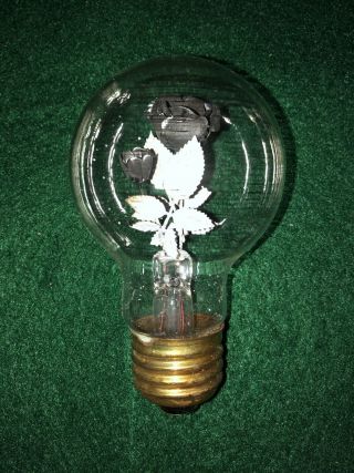 Vintage Aerolux Electric Bulb Rose Flower & Leaves - Orange - 5
