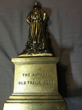 1928 - 1978 N.  S.  D.  A.  R.  Memorial Madonna of the Trail Metal Statue approx 9in.  tall 5