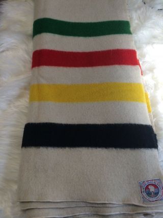 Pendleton Woolen Mills Glacier Park Wool Blanket 69 X 82 Virgin Wool Stripe