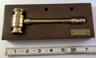 Vintage Brass Mallet Gavel Hammer Heavy Judge Court Room Collector