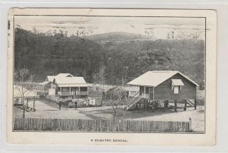 Vintage Postcard Dept Of Public Instruction Queensland " A Country School " 1920s