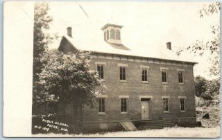 Potosi,  Wisconsin Rppc Real Photo Postcard " Public School " Building View 1910s