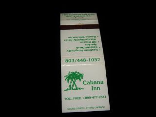 Vintage Matchbook,  Myrtle Beach,  South Carolina,  Sc,  Cabana Inn Motel,  Palm Trees
