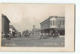 Dubois Illinois Il Rppc Real Photo 1908 Main Street