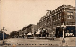 Wheaton Il Front Street West @ Main Pittsford Dry Goods Window Display 1912 Rppc