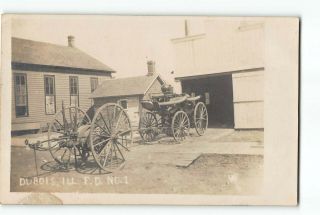 Dubois Illinois Il Rppc Real Photo 1908 Fire Department No.  1 Fire Engines