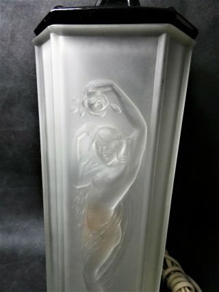 Tiffin Glass Art Deco Dancing Nude / Nymph Lamp - 3