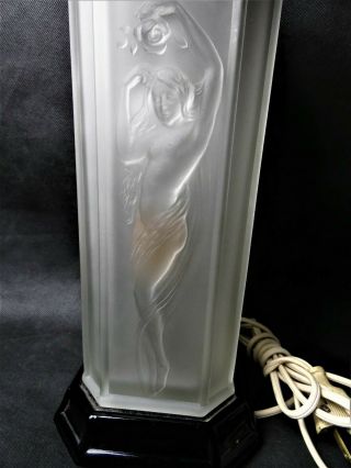 Tiffin Glass Art Deco Dancing Nude / Nymph Lamp - 4