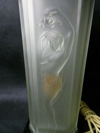 Tiffin Glass Art Deco Dancing Nude / Nymph Lamp - 5