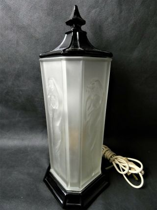 Tiffin Glass Art Deco Dancing Nude / Nymph Lamp - 6