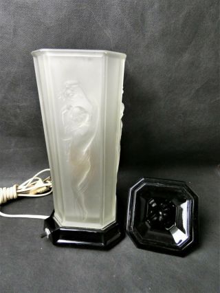 Tiffin Glass Art Deco Dancing Nude / Nymph Lamp - 7