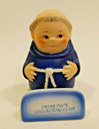 Goebel Friar Tuck Monk Collectors Club Sign Place Holder Blue Figurine