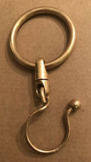 Vintage Solid Brass Large Key Chain Jailers Ring Llavero of California 1970 - 80’s 2