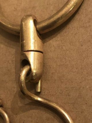 Vintage Solid Brass Large Key Chain Jailers Ring Llavero of California 1970 - 80’s 3