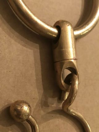 Vintage Solid Brass Large Key Chain Jailers Ring Llavero of California 1970 - 80’s 7
