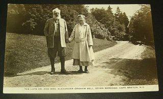 Mr.  /mrs.  Alexander Graham Bell - Nova Scotia Portrait,  1915 - 20 Real Photo Pc
