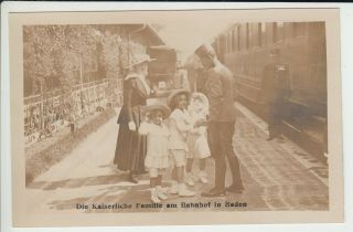 Emperor Karl & Empress Zita Of Austria & Children At The Train Station In Baden