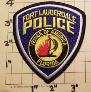 Fort Lauderdale (fl) Police Department Patch W/ Presentation Card