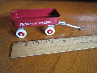Mini Radio Flyer Red Wagon Collectible Doll House Size Metal 4 X 2 " Classic Toy