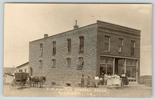 Alleman Iowa Fw Kintich General Store Family Clerks & Customers 1910 Rppc
