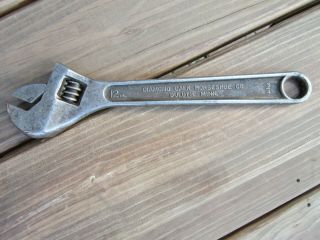Vintage Diamond Calk Horseshoe Co 12 " Adjustable Wrench W/3/4 " Socket In Handle