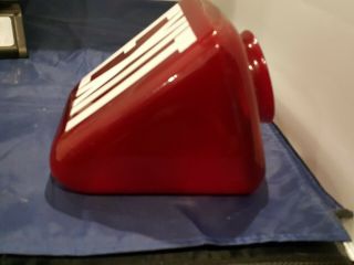 Vintage Ruby Red Glass Exit Sign Double sided Triangle Globe ceiling mount 5