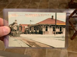 Circa 1907 - 1914 Postcard Mooresville,  Nc Southern Railway Depot,  Station