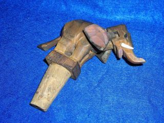 Vintage Mechanical Elephant Wine Bottle Cork Stopper Lifts Head Flaps Ears