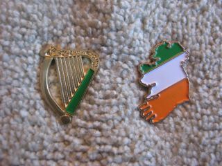 Classic Irish Harp & Ireland Badge Set Sinn Fein Aoh