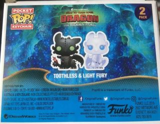 Funko Pop Keychain 2 - pack: Toothless & Light Fury - How to Train Your Dragon 2