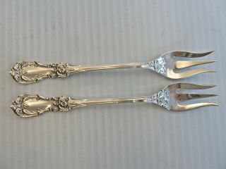 Two Sterling Silver Cocktail Forks,  Reed & Barton " Burgundy ",  No Monogram