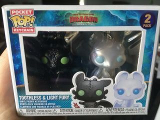 Funko Pop Keychain 2 - Pack: Toothless & Light Fury - How To Train Your Dragon