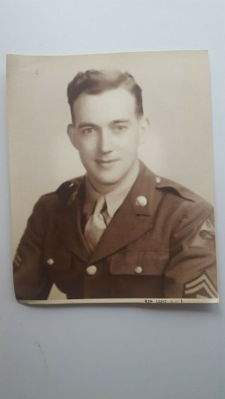 Vintage Black And White Photo Handsome Serviceman In Uniform 8 X 10