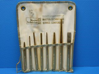 Chrysler Master Technician Punch Set Gold Plated Vintage Made In U.  S.  A.