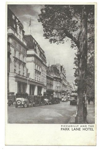 Park Lane Hotel,  Piccadilly,  London,  England Vintage Postcard Circa 1920 