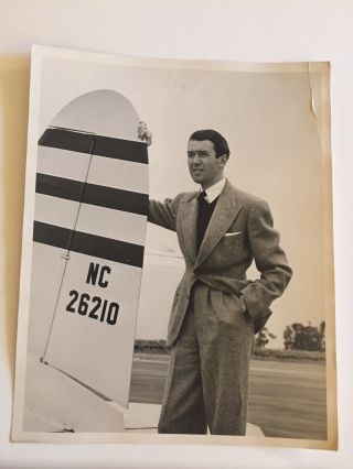 James Jimmy Stewart Aviation Mgm Studio Vintage 1940 Photograph Rare