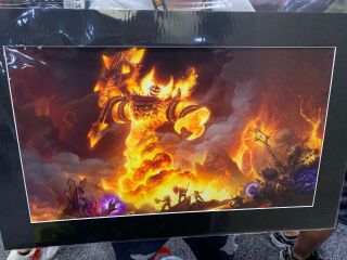 2019 Sdcc Blizzard The Firelord Fine Art Print 153/300 W/ Warcraft Bag On Hand
