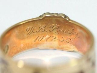 Vintage FRATERNAL,  MASONIC Mens 14K GOLD & Enamel Ring: Size 8.  5,  7.  1 Grams 5
