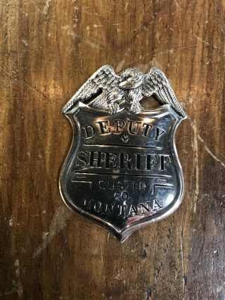 1987 Franklin Sterling Silver Deputy Sheriff Custer Co Montana Badge