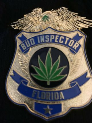 Bud Inspector Police Badge Weed Pin Florida